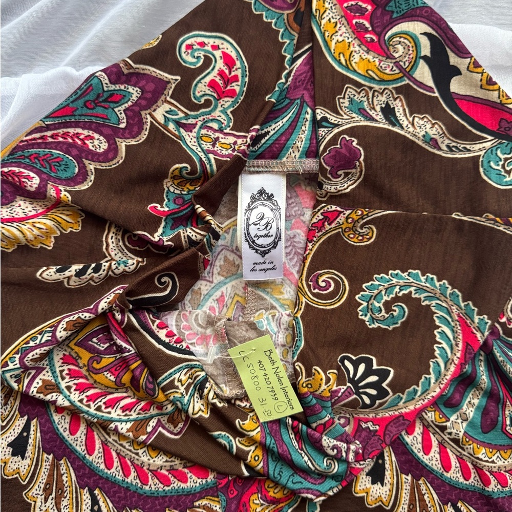2 B Together Paisley Print Palazzo Pants - Picture 4 of 10